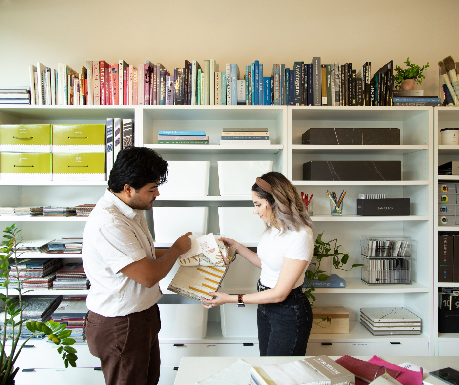 interior designers meeting in the studio