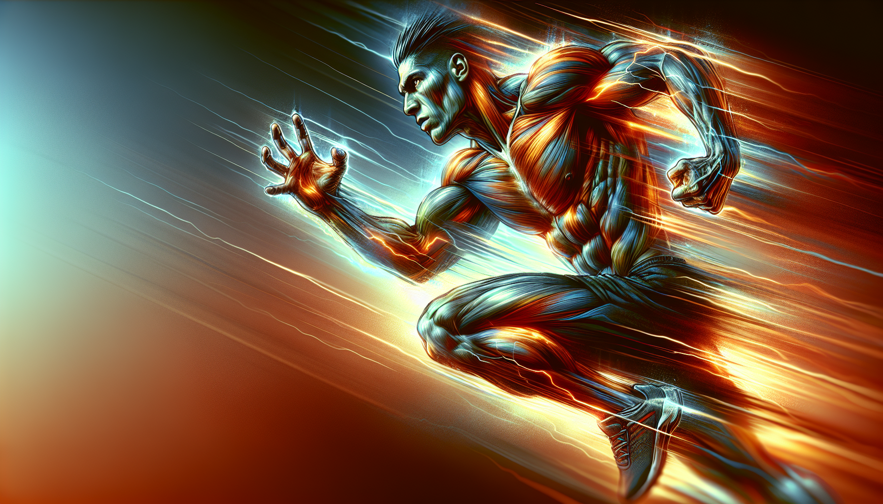 Illustration of a person exercising with energy and focus