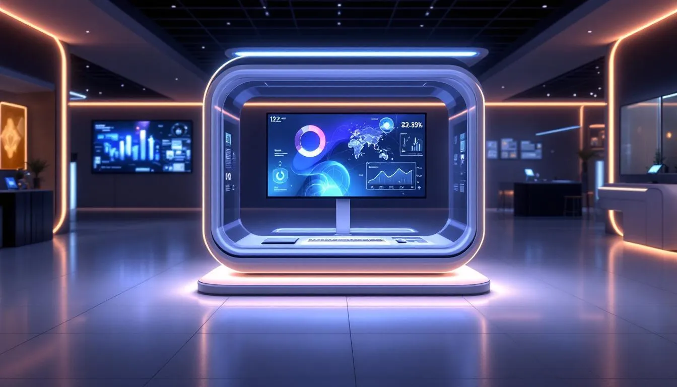 A customizable interactive kiosk demonstrating its scalability.