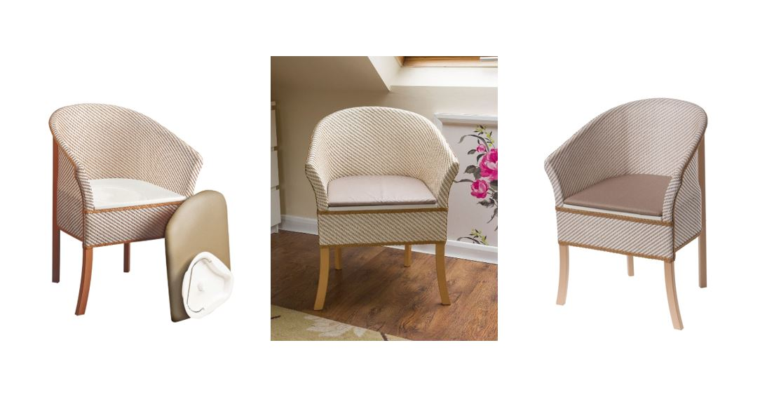 Derby basketweave commode chair in different rooms