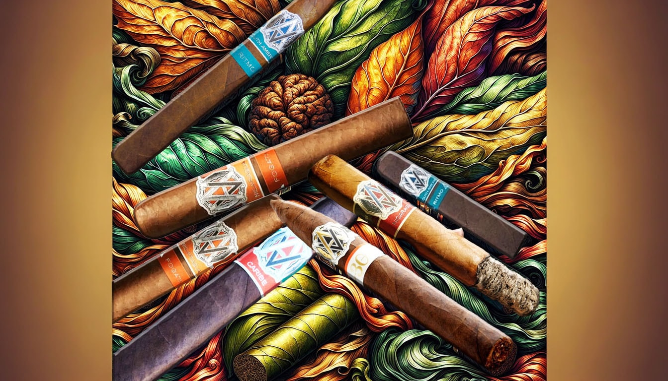 An artistic representation of various Avo cigar blends, showcasing their unique characteristics.