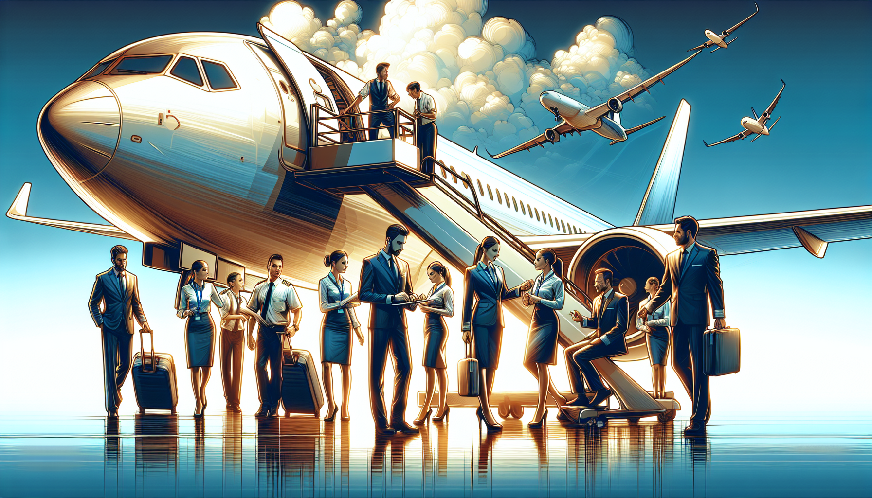 An illustration highlighting Alaska Airlines' commitment to safety and innovation.