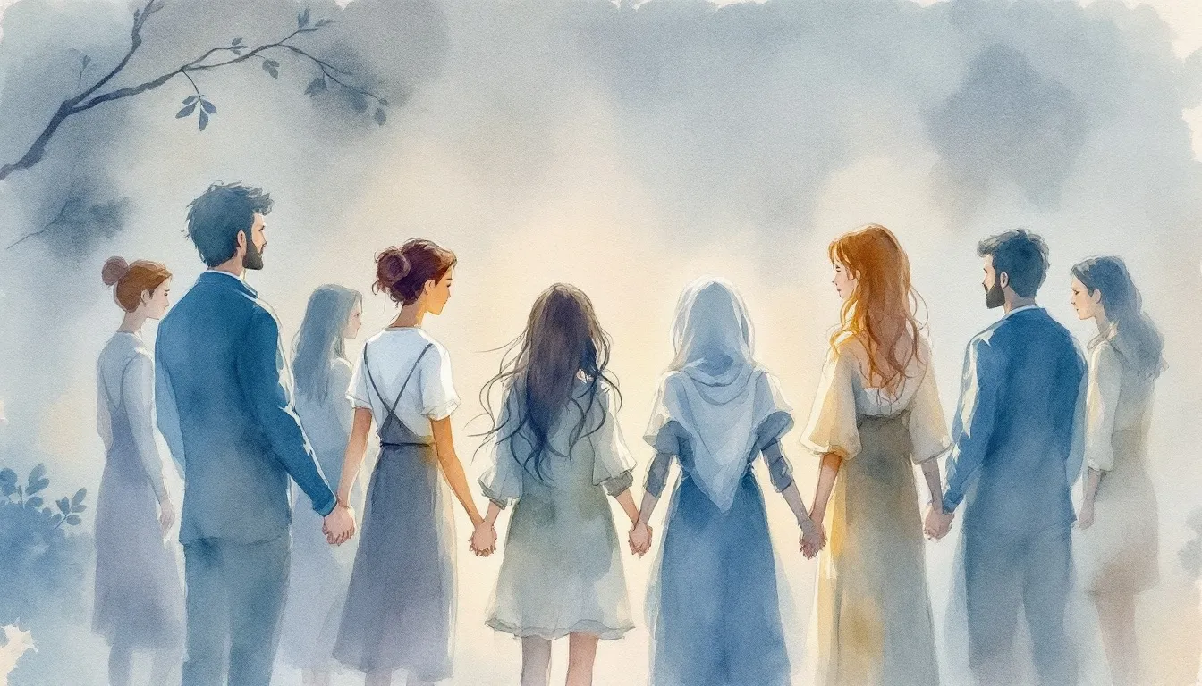 Ein Bild von Ritualen und Traditionen beim Abschiednehmen, das die Bedeutung von Gemeinschaft und Unterstützung zeigt.