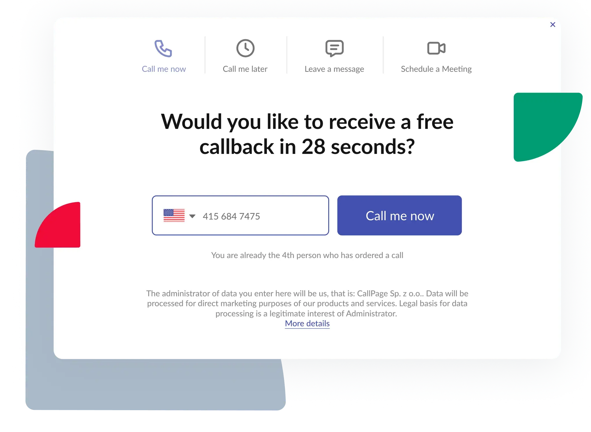 CallPage's callback widget: a B2B lead generation tool