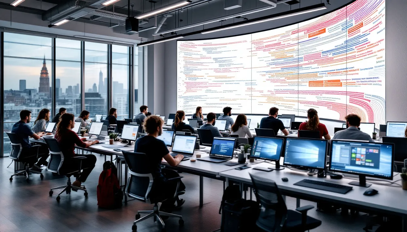 A view of a modern office in Dublin where a WordPress development agency operates.