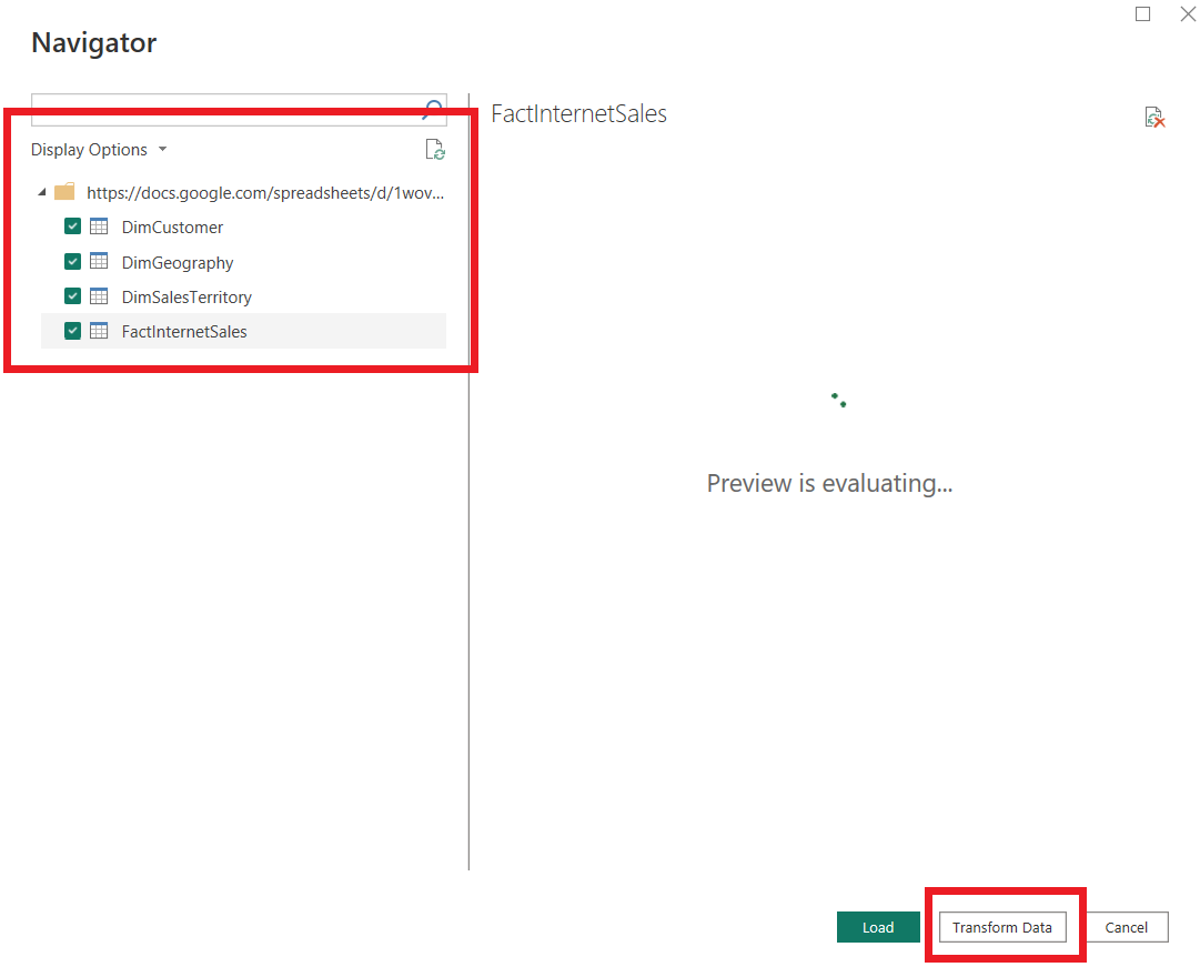 Select tables or the entire document and click "transform data"