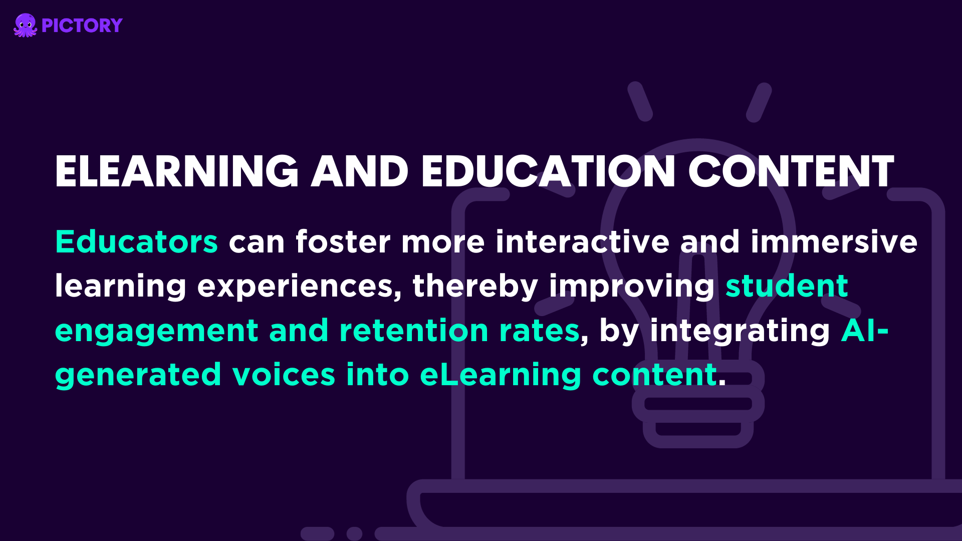 eLearning and Educational Content, AI-generated voices can significantly enhance the learning experience infographic