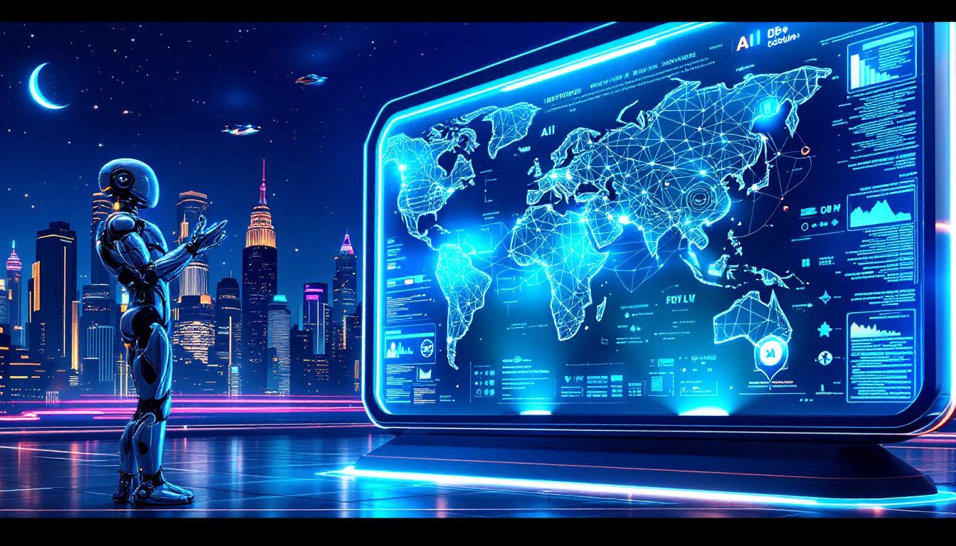 A futuristic depiction of trends and opportunities in AI technology.