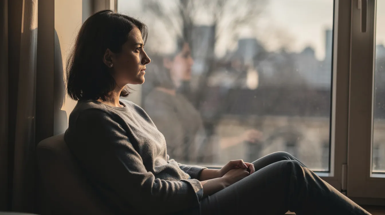 A person sits thoughtfully by a window, reflecting on their emotions and the importance of self-awareness in navigating interpersonal connections. This moment of contemplation highlights the need for emotional well-being and recognizing the signs of toxic relationships for personal growth.