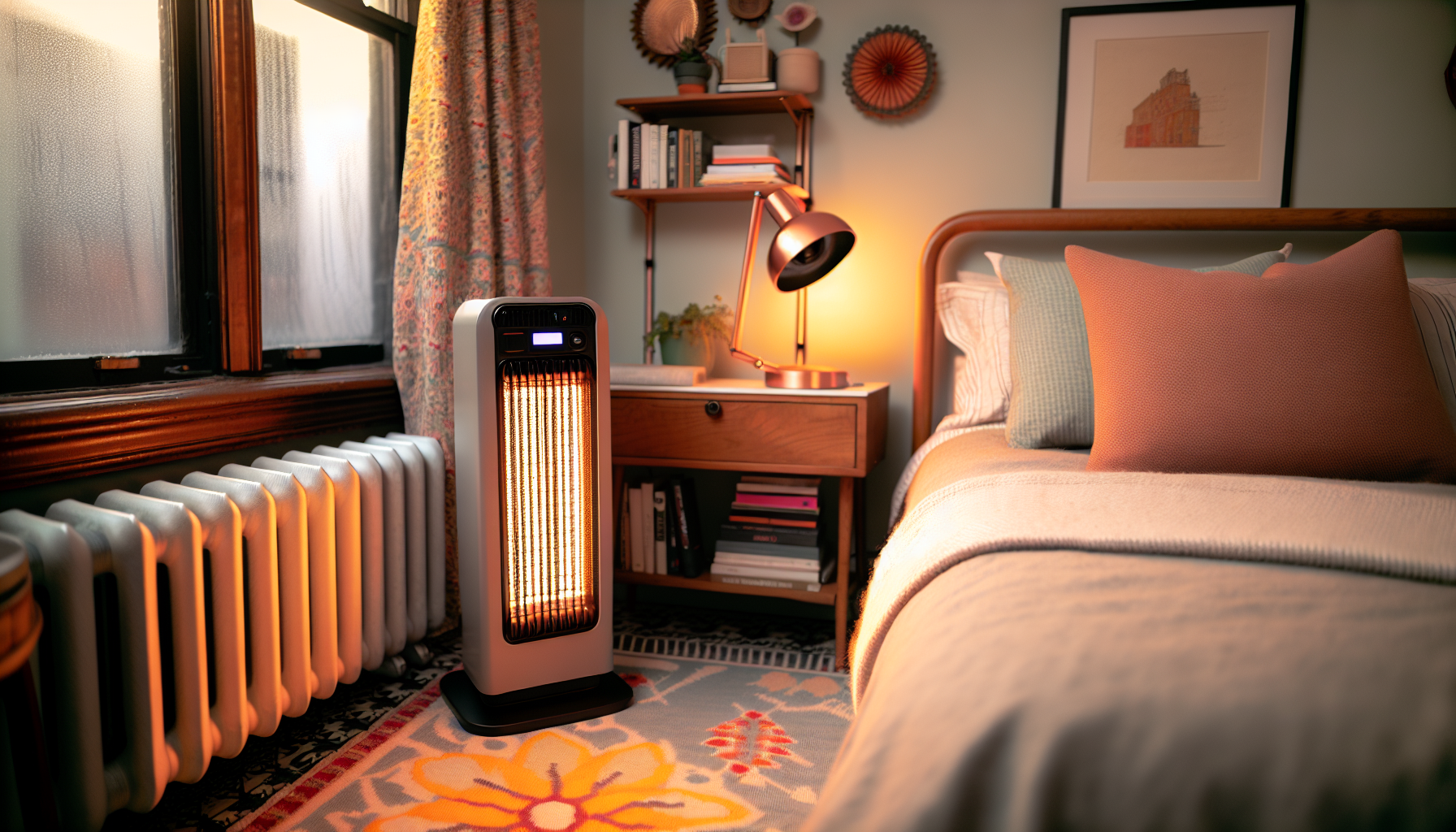 Electric heater in a small bedroom