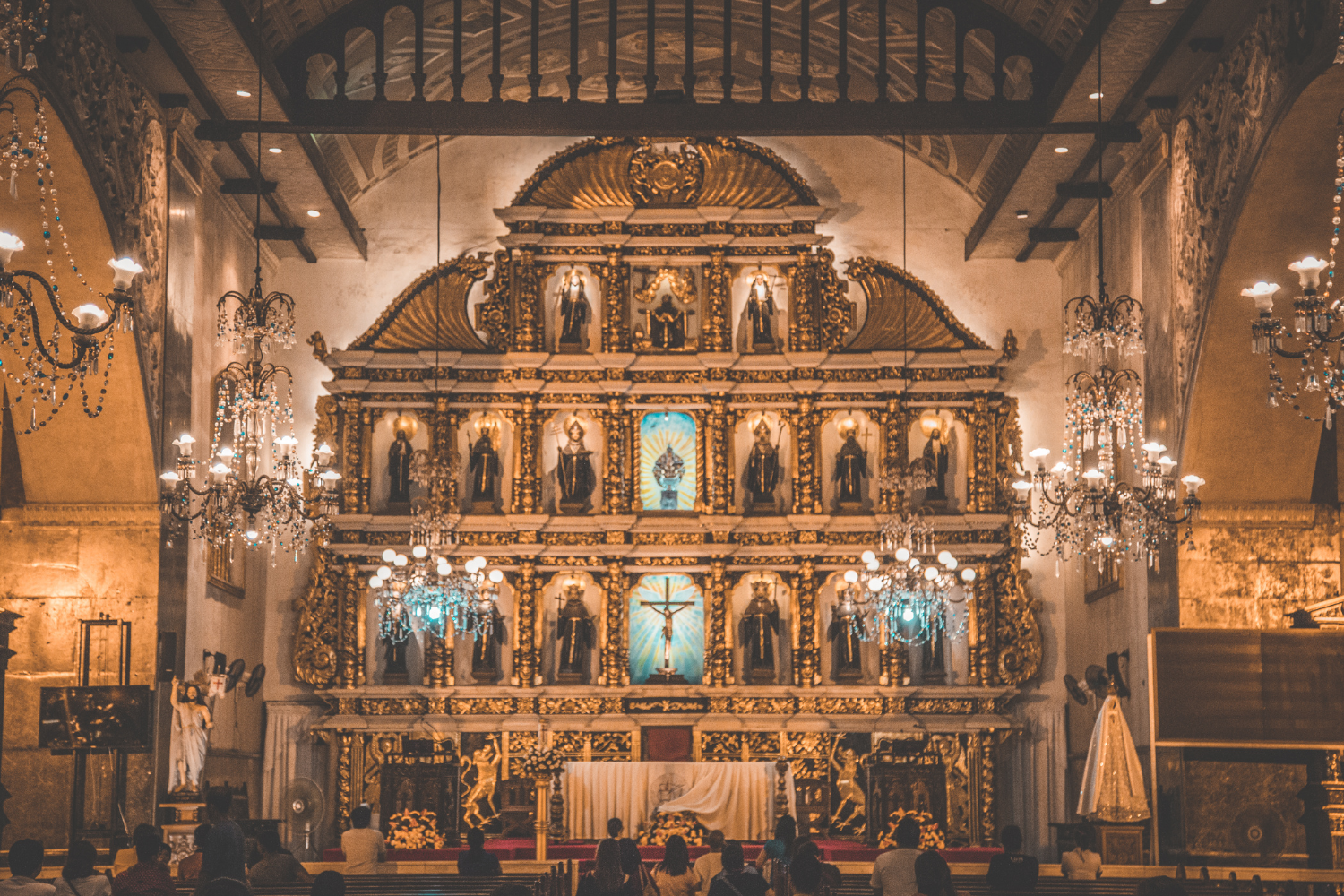 A Filipino church during holidays.