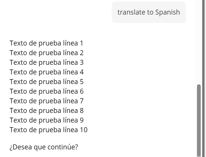 pdfFiller's AI PDF translator displaying Spanish translation preview with multiple text lines and prompt to continue translation.