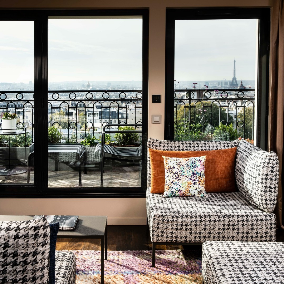 montmartre hotel in paris with rooftop terrace
