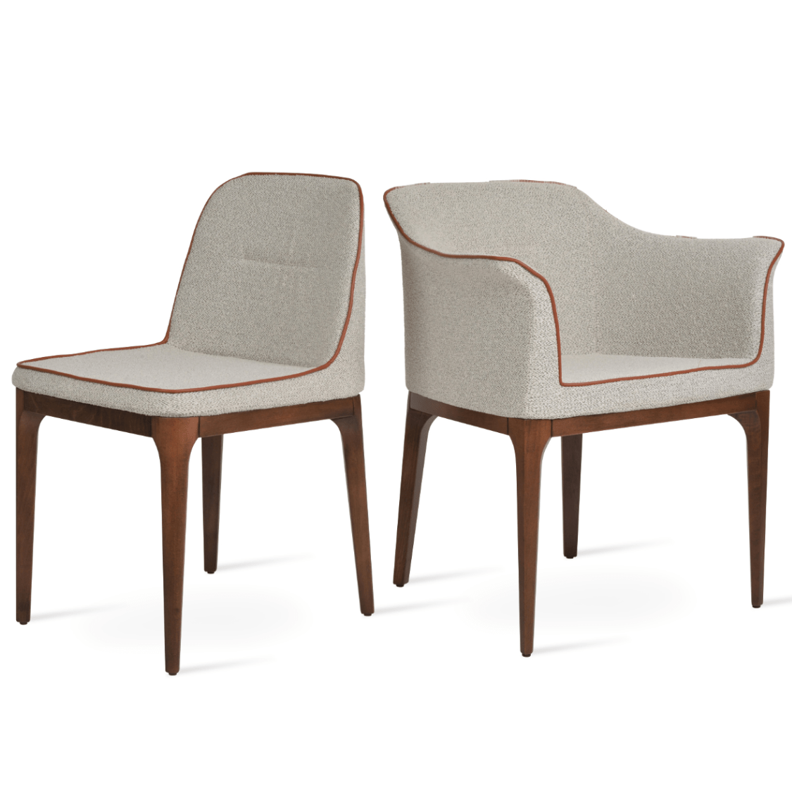 Sleek and modern dining chairs complementing a contemporary dining table
