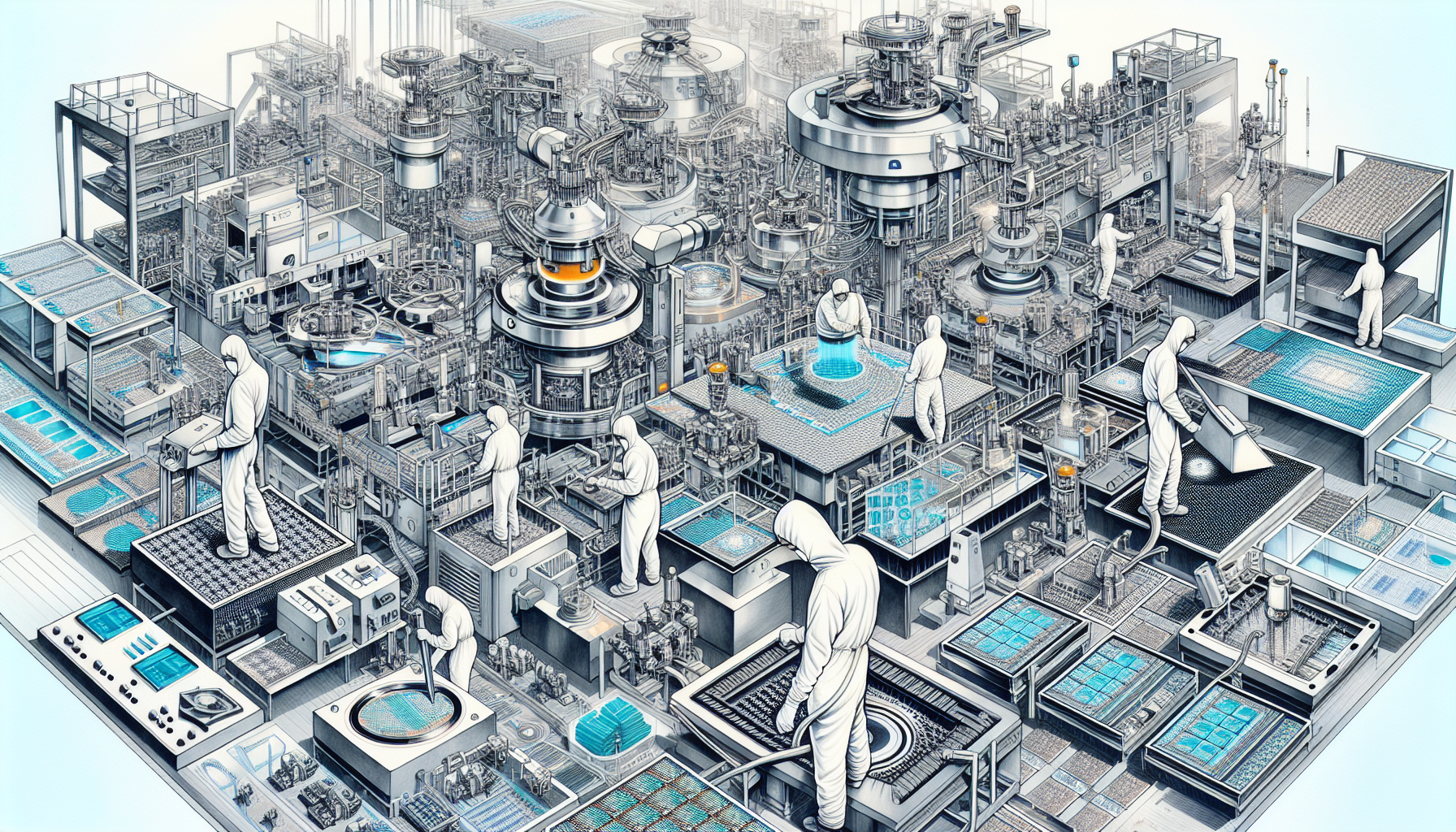 Illustration of semiconductor manufacturing process