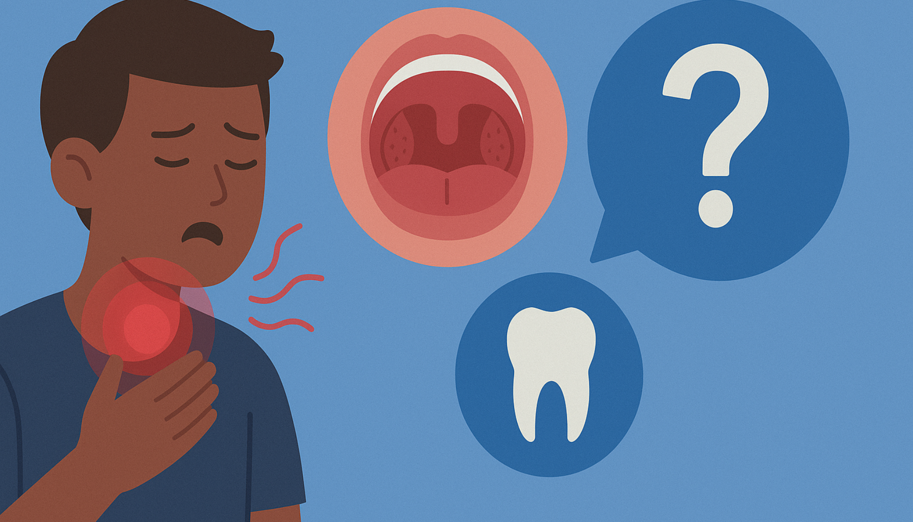 Mandler og sår hals – Når skal du kontakte tannlege?
