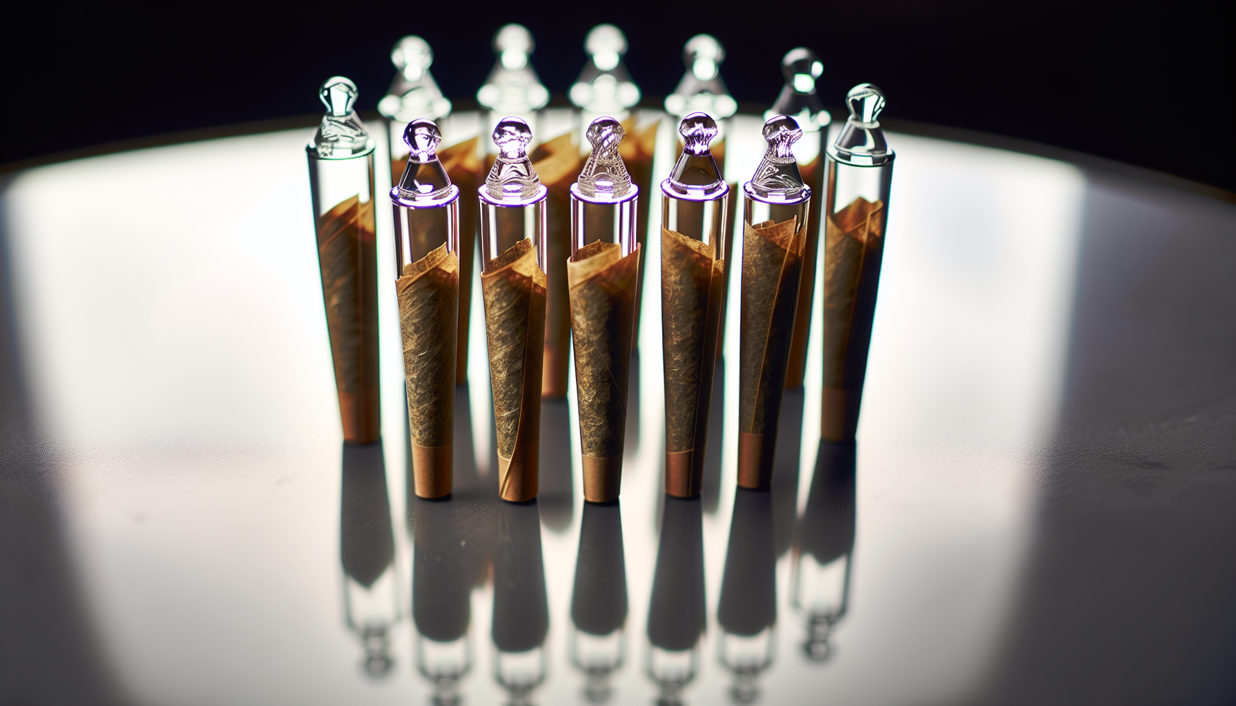 Stylish pre-rolled cones with glass filter tips