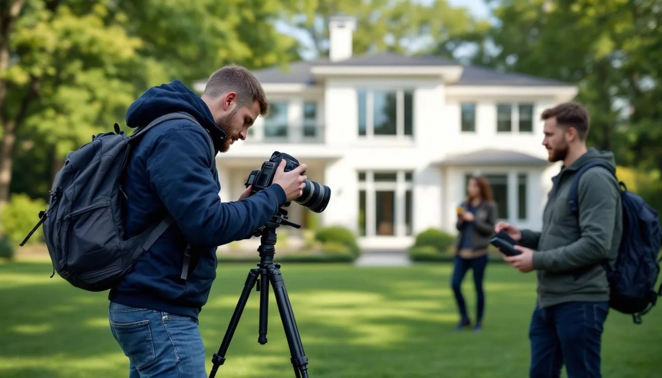 A professional photographer is seen setting up high-quality equipment to capture stunning images of a property, essential for effective real estate marketing strategies. This preparation aims to showcase the property's best features, attracting potential buyers and enhancing the marketing campaign for real estate agents in a competitive market. A professional photographer is seen setting up high-quality equipment to capture stunning images of a property, essential for effective real estate marketing strategies. This preparation aims to showcase the property's best features, attracting potential buyers and enhancing the marketing campaign for real estate agents in a competitive market.