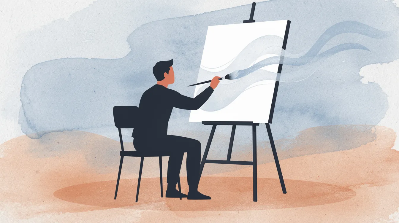 An artist at work, illustrating the courage needed for creativity.