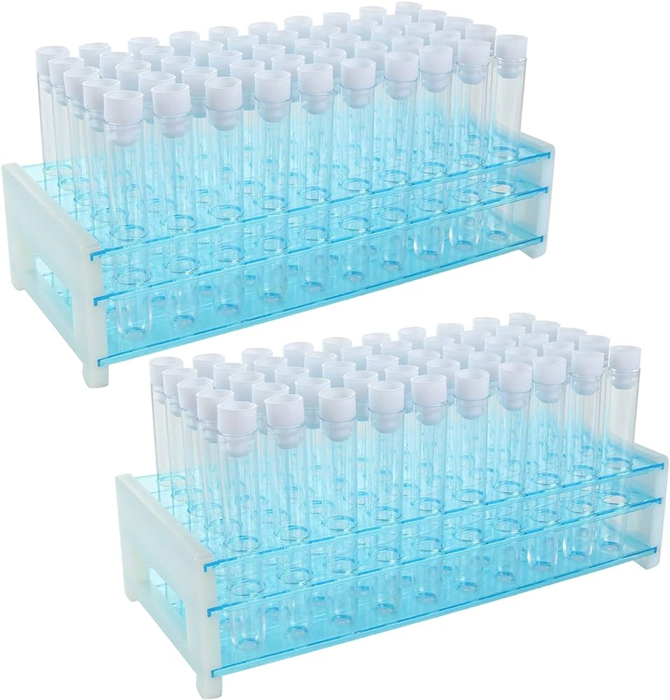 Laboratory test tubes in a test tube holder