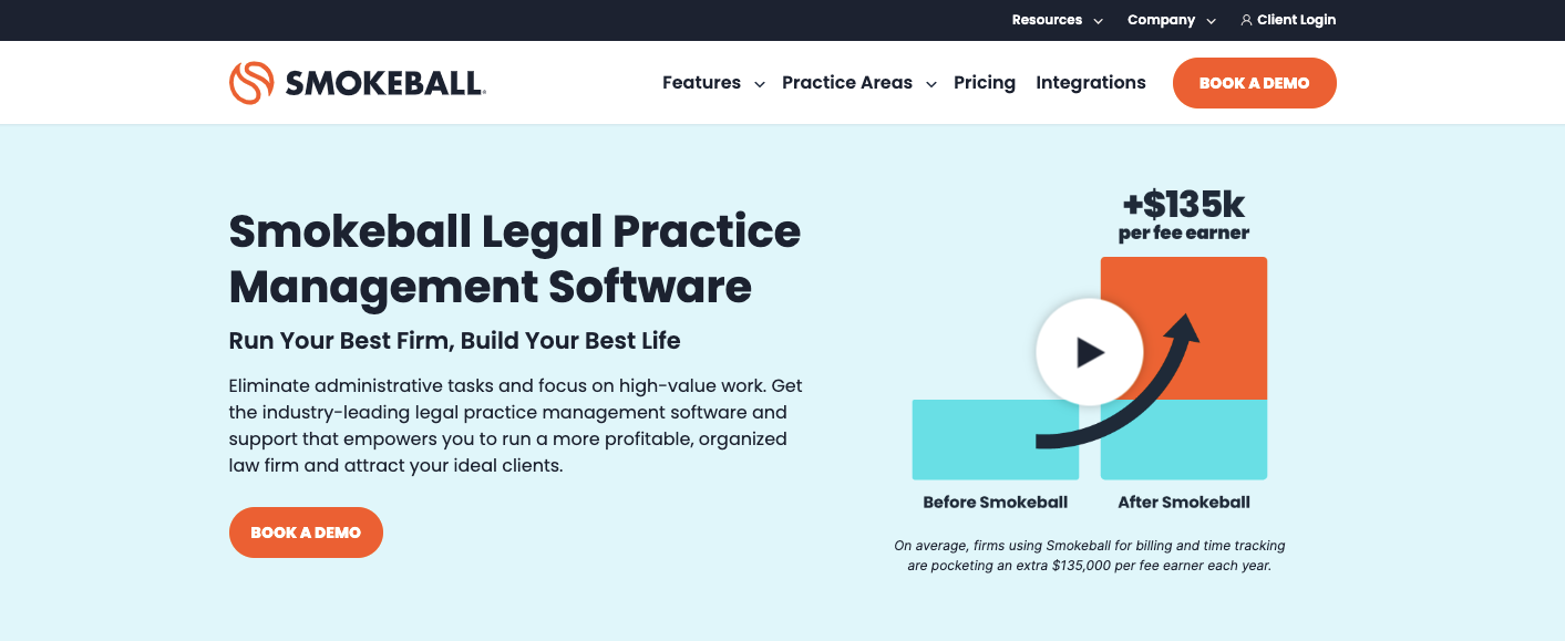smokeball tool to track time for legal practices