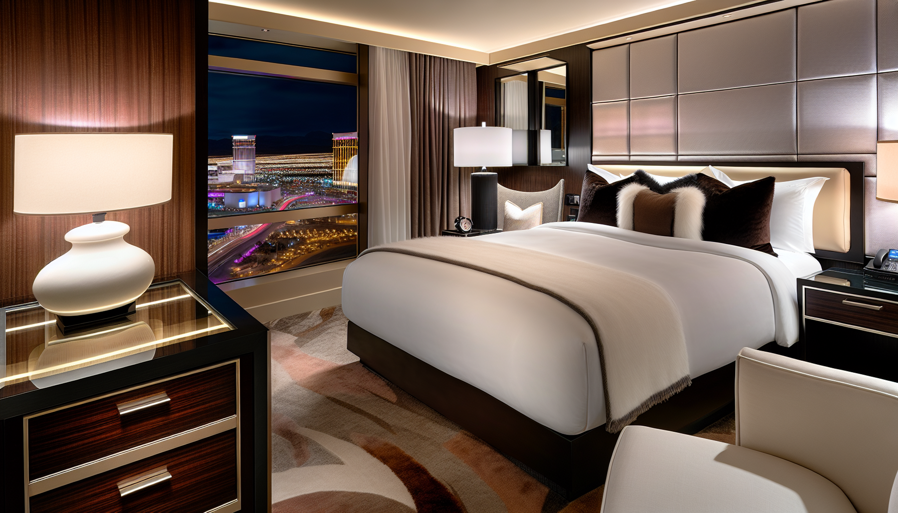 Luxurious hotel accommodation at a casino resort