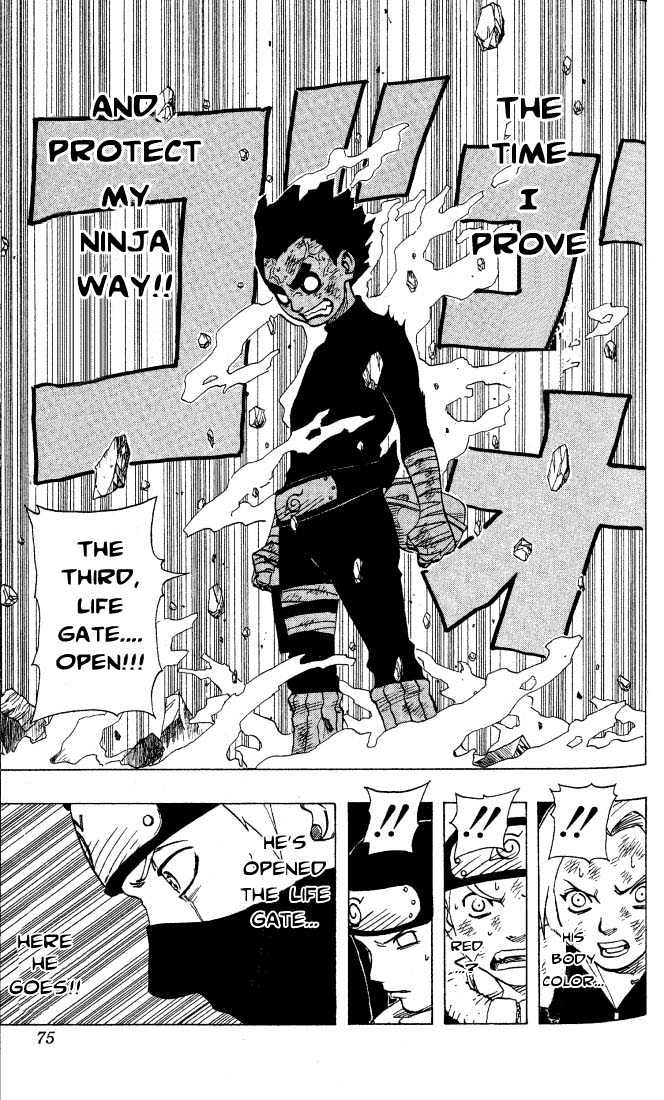 Rock Lee opens Third Gate against Gara