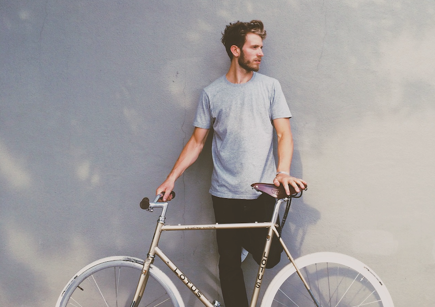 A person with a single-speed bike