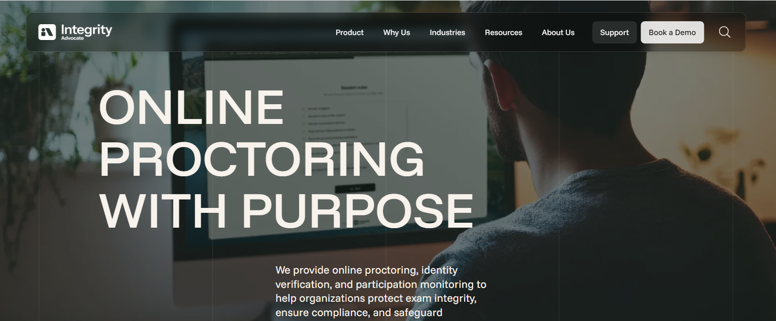 Integrity Advocate online proctoring platform providing exam monitoring, identity verification, and academic integrity tools as an Honorlock alternative for secure remote assessments.