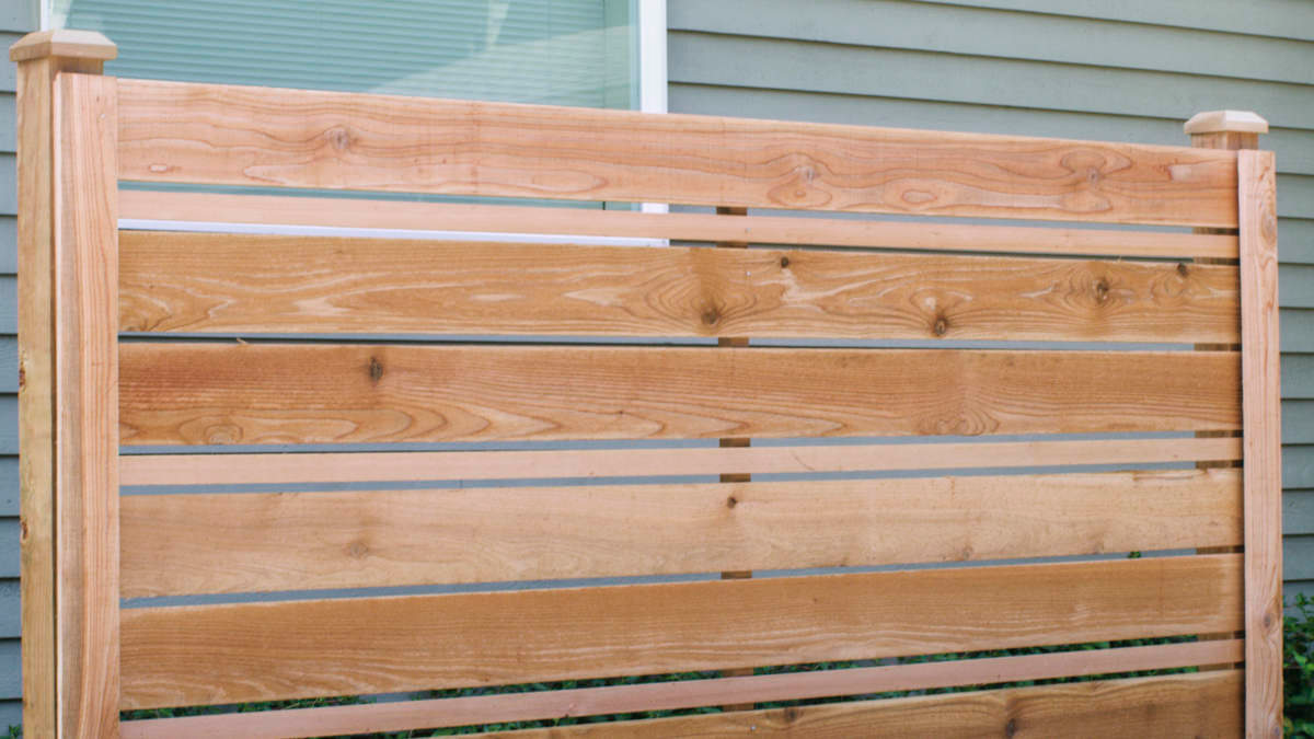 Varying Width Horizontal Wood Fence