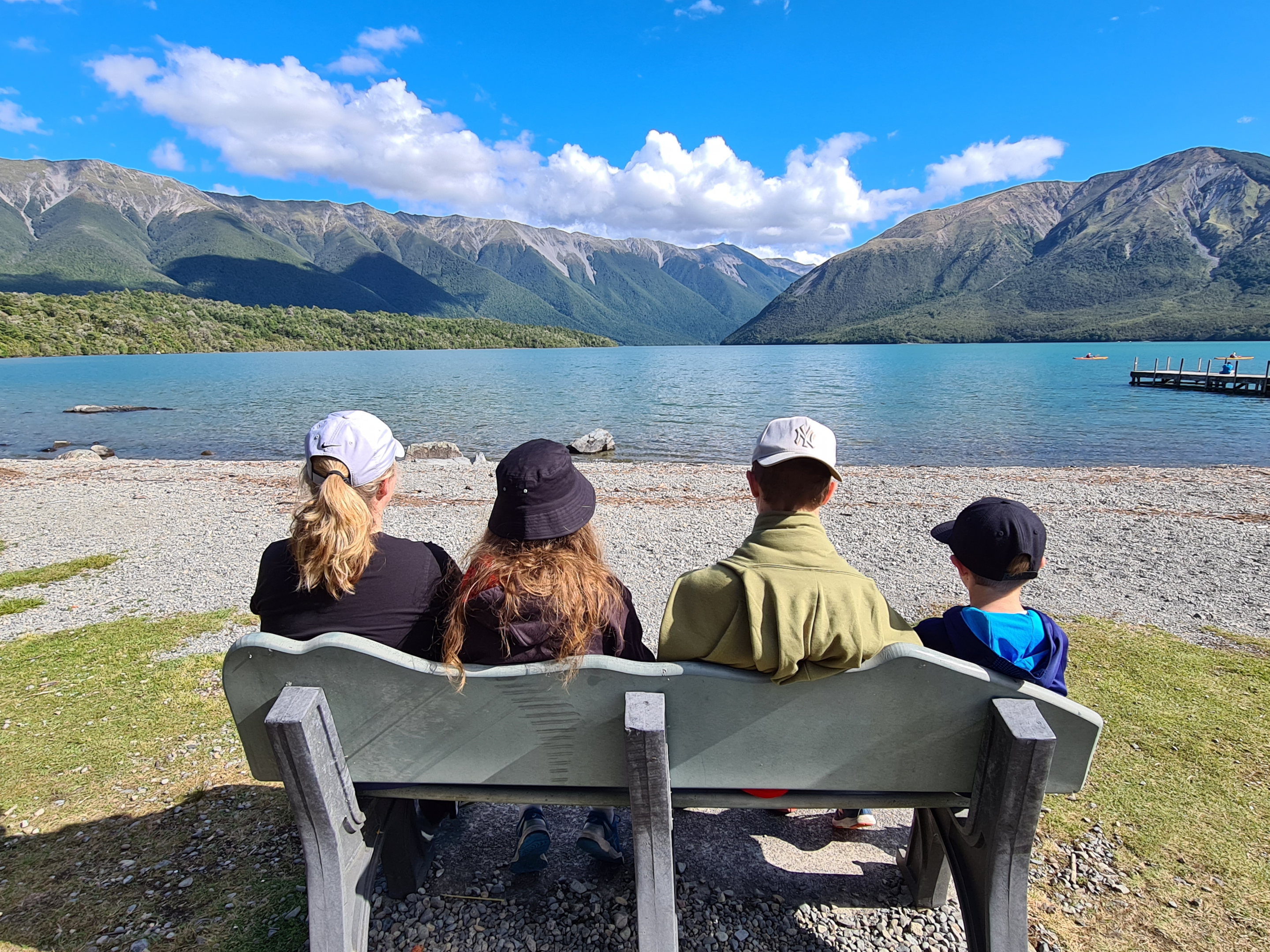 Illustration of a family with visa application documents