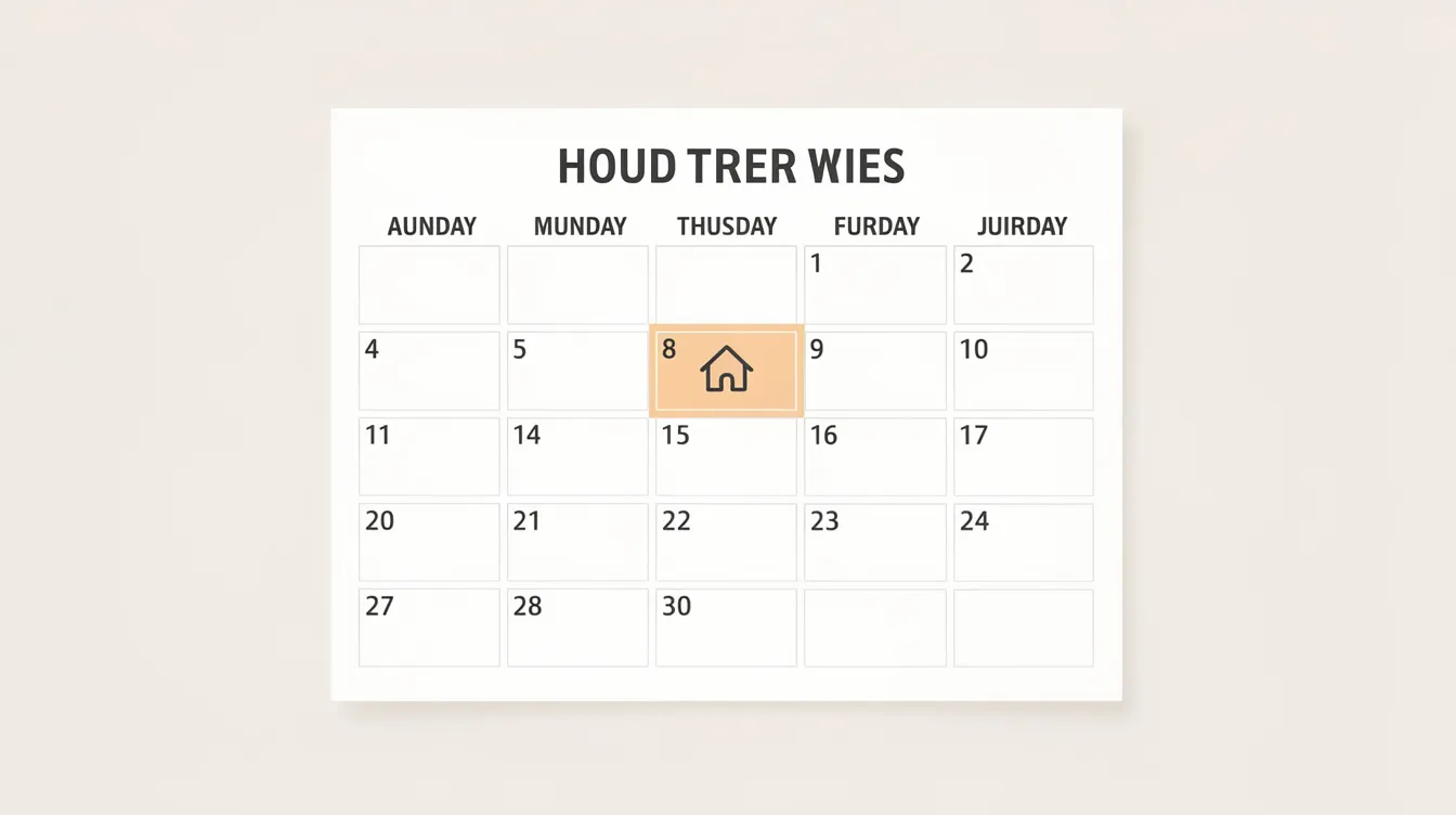 The image features a calendar with clearly marked months and a small house icon positioned near a future date, representing the concept of long-term planning for financial stability. This visual metaphor signifies the importance of managing financial obligations, such as debt restructuring and loan applications, to ensure a secure future.
