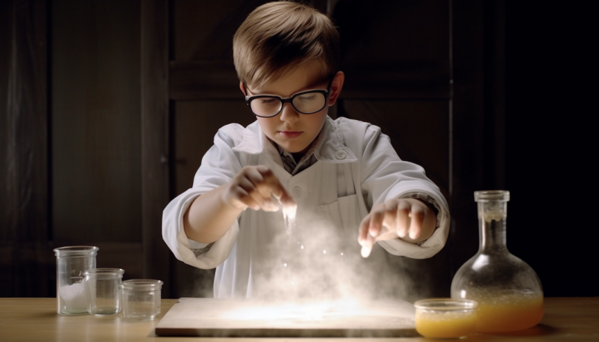 A person performing a classic science experiment with baking soda and lemon juice to create invisible ink