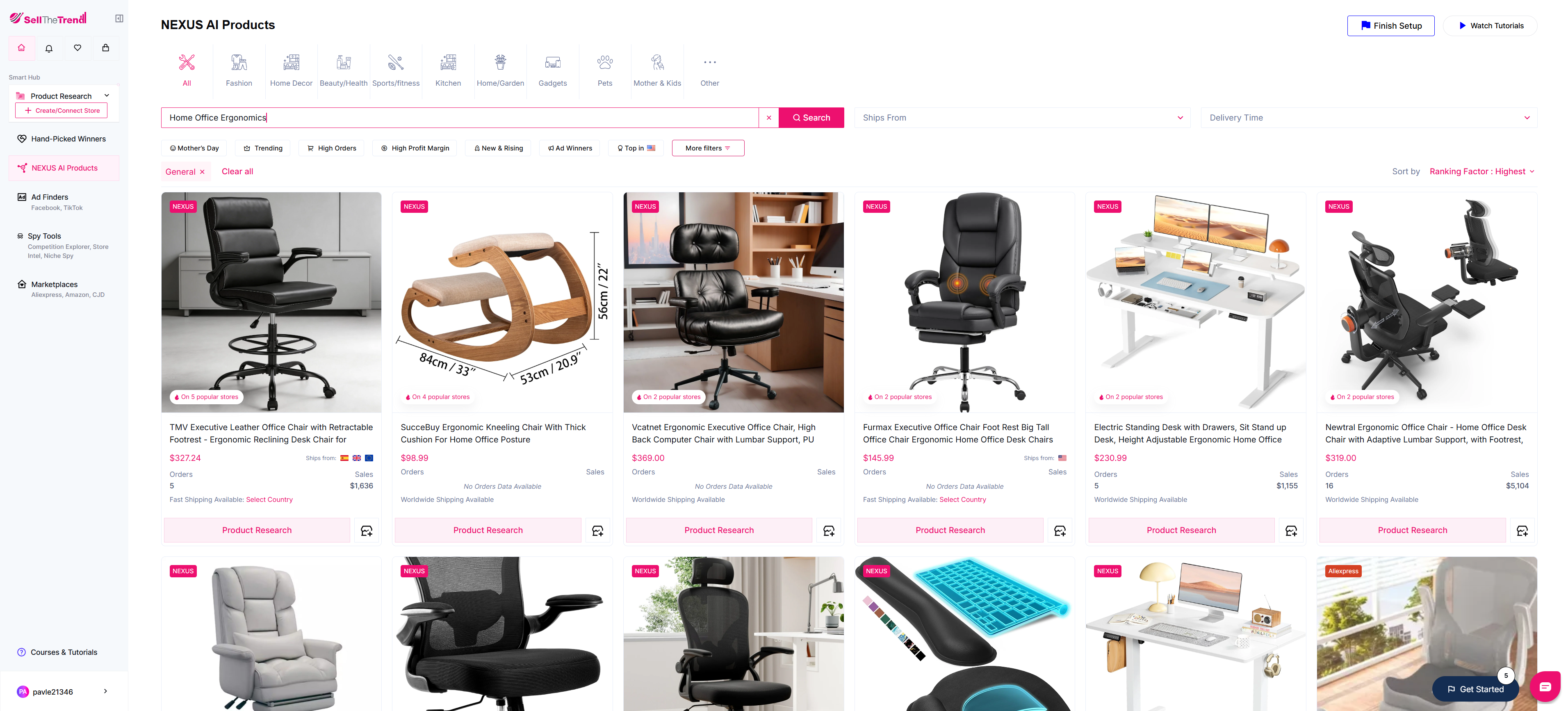 sell the trend interface for office ergonomics