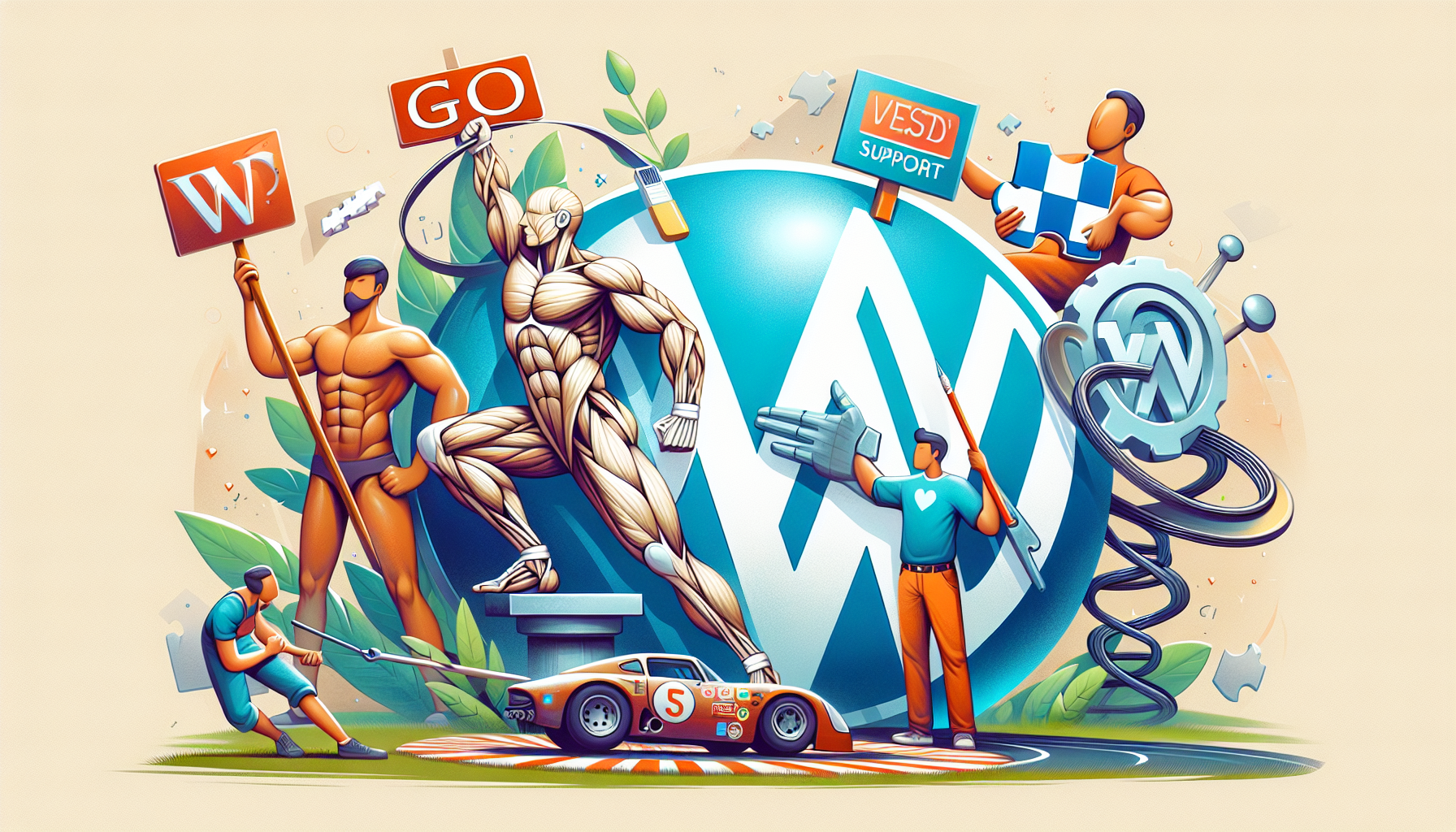 Illustration of top WordPress support services for content agencies