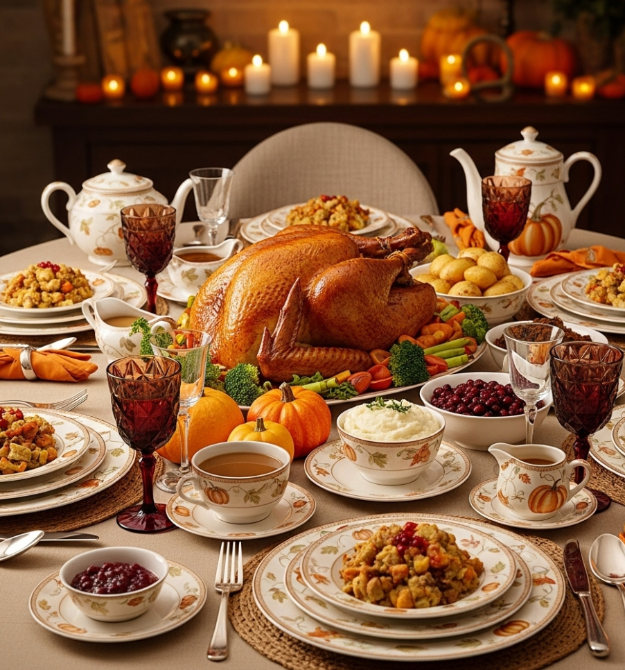 thanksgiving essentials, beautiful thanksgiving place settings, skip the stress and shop early in the season for plates and cups