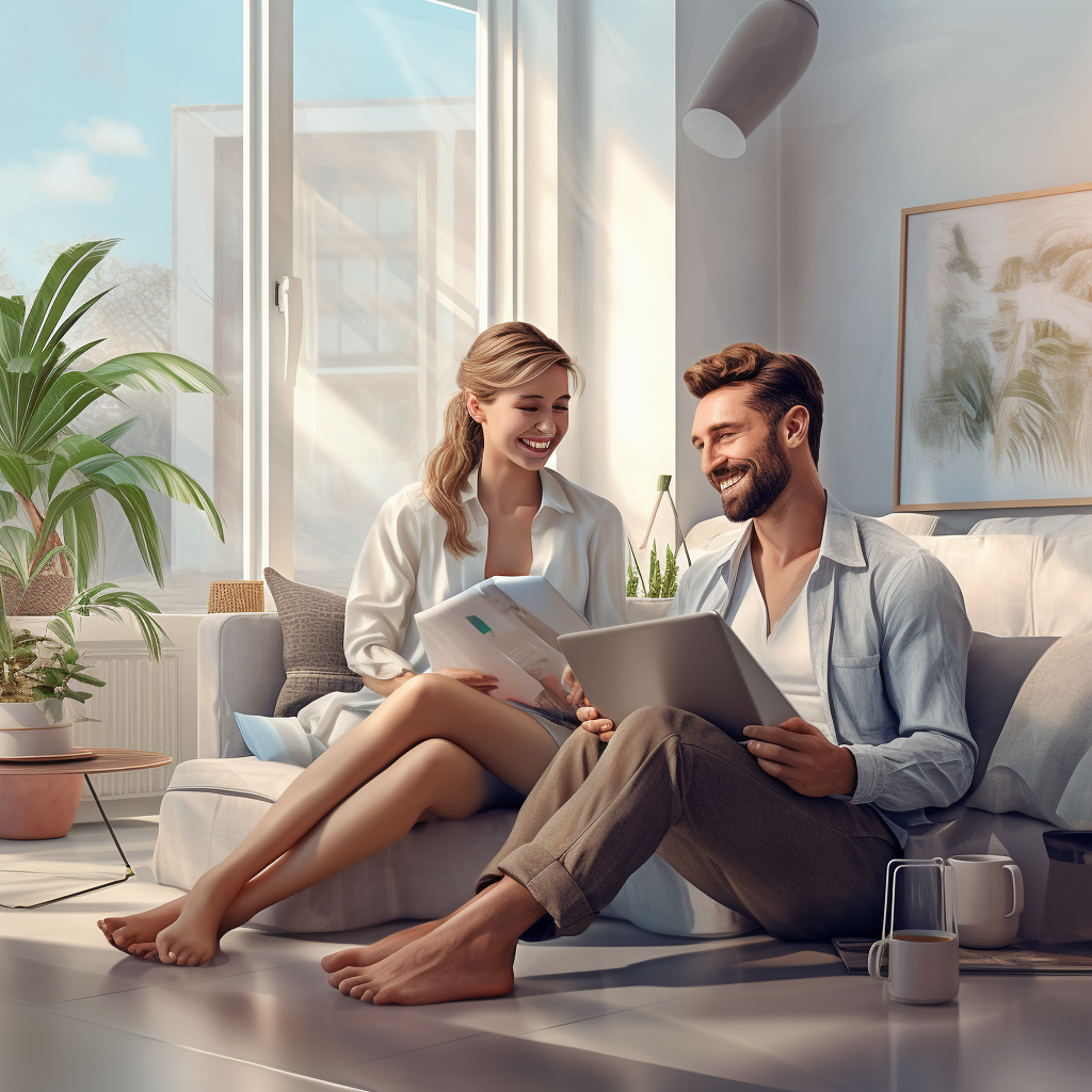 A person looking at a laptop with a graph showing the investment property loan options