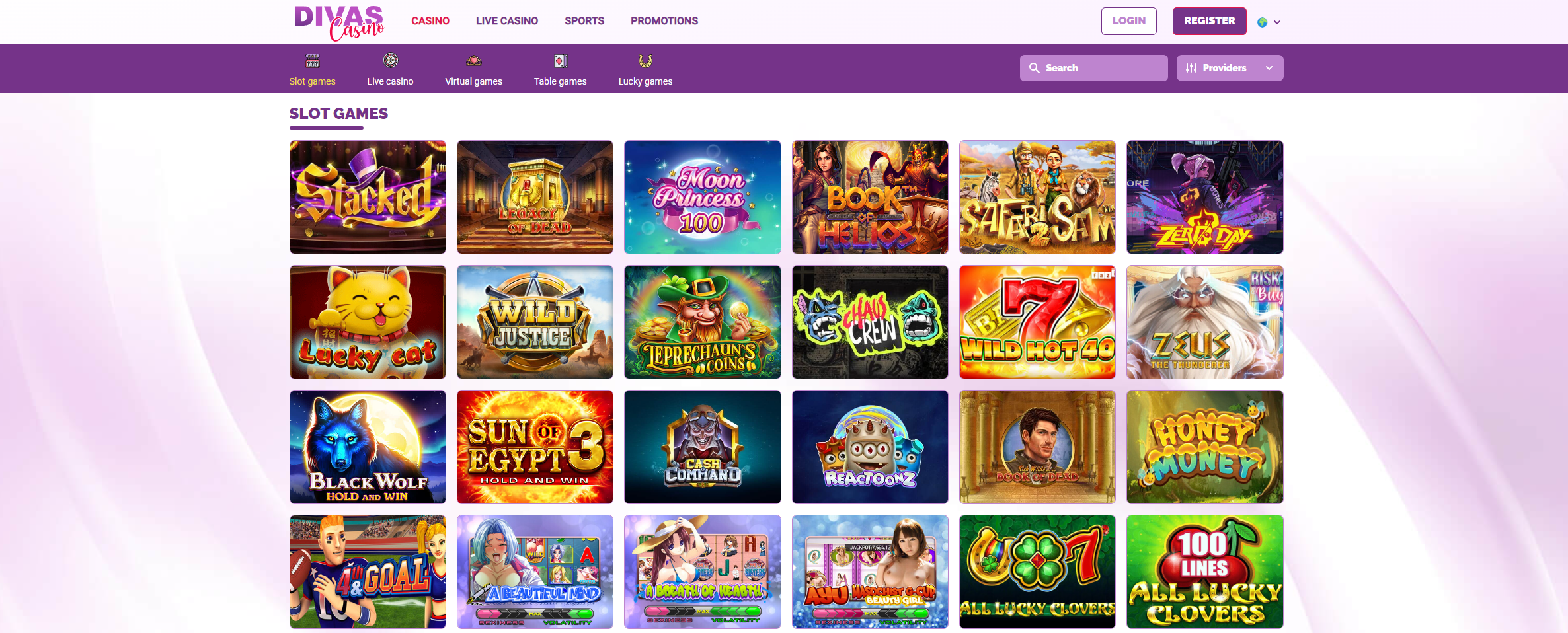 Divas Luck Casino Games