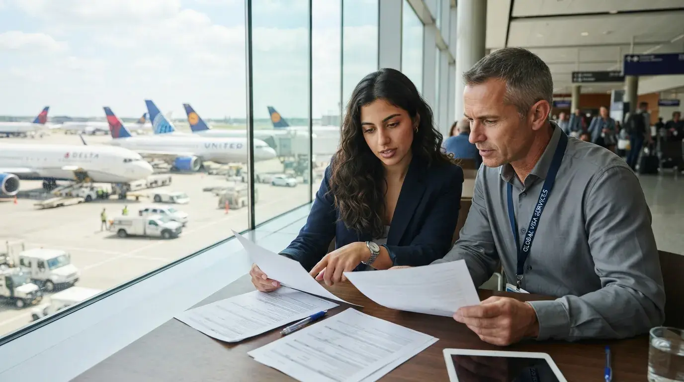 Dummy ticket cross-check grid for visa file dates route hotel and insurance