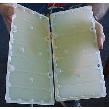 An image of a person holding rat glue traps.