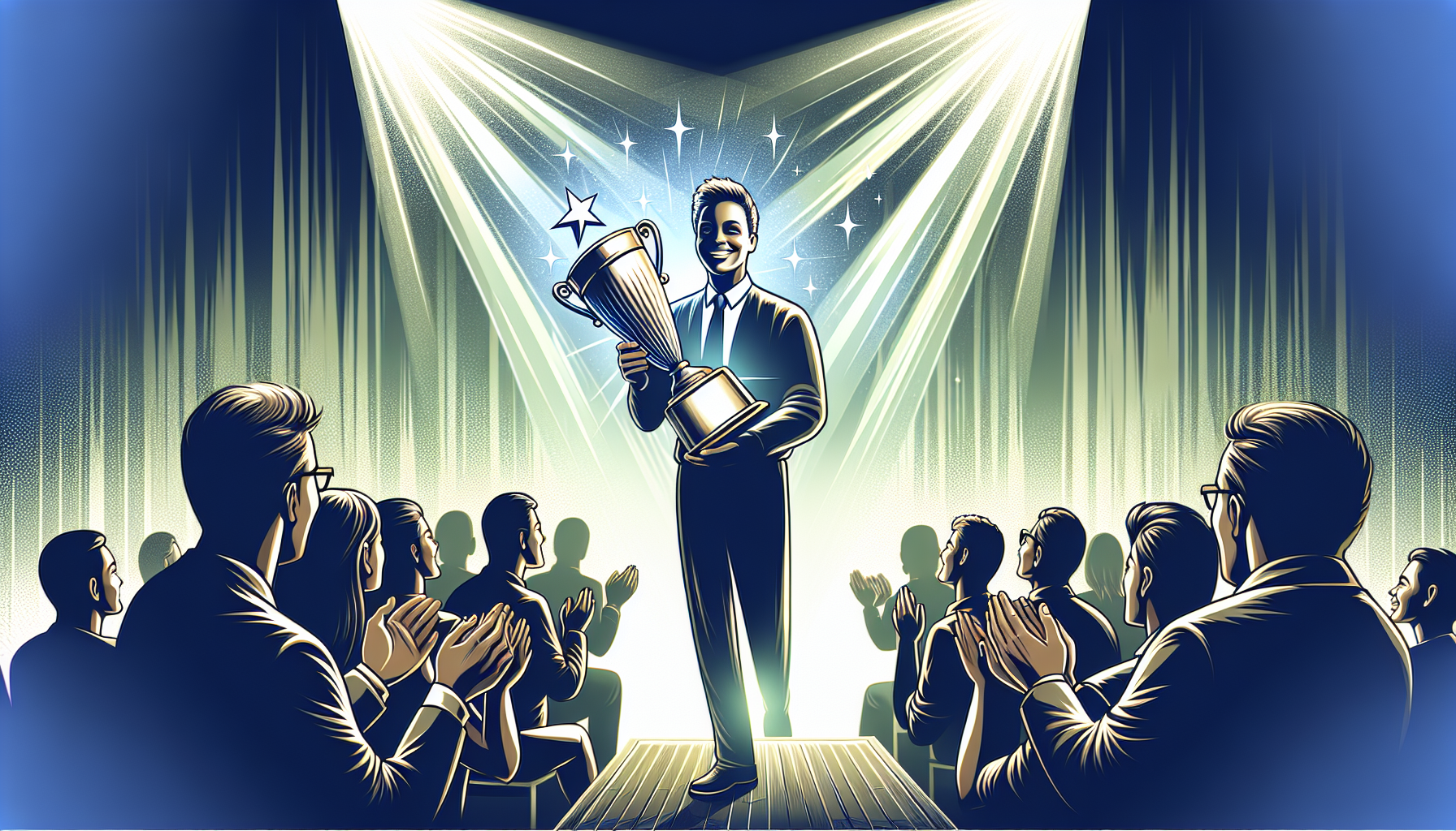 Illustration of an employee receiving recognition for their work