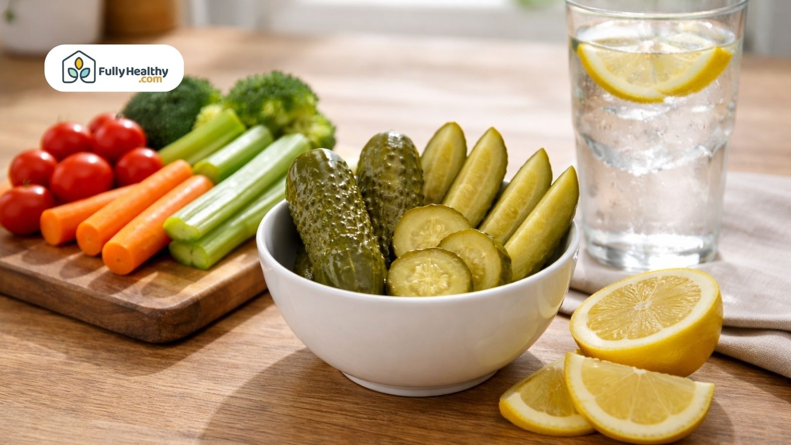 Jar of dill pickles with garlic spices and fresh cucumbers nearby