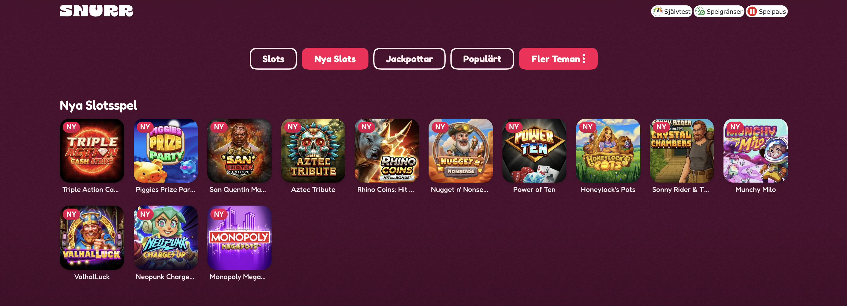 Snurr casino nya slots