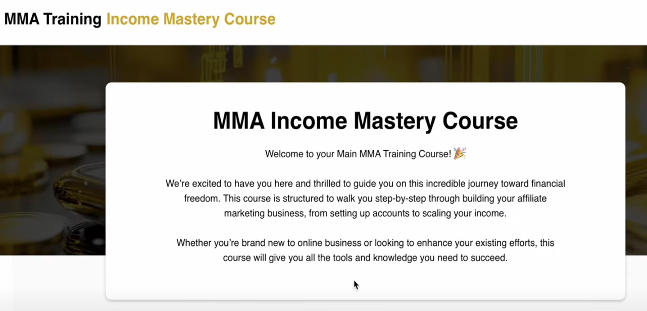 MMA Income Mastery Course