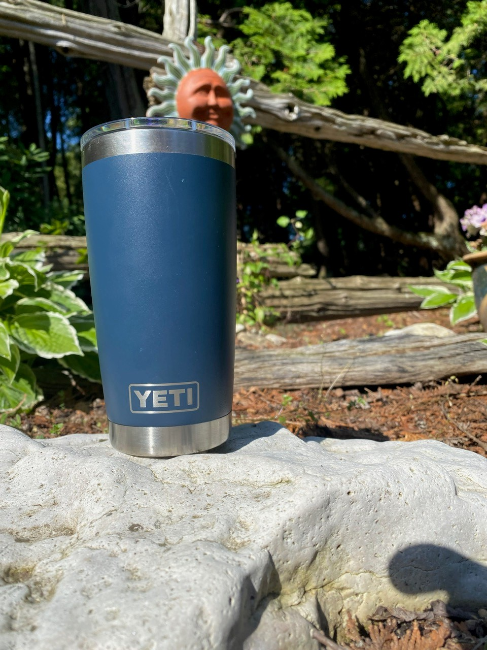 YETI Rambler Tumbler 20 oz - Great way to start morning coffee in the garden.