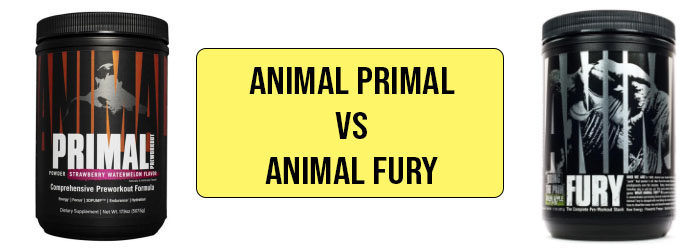 A comparison of Animal Primal Pre Workout and Animal Fury Pre Workout
