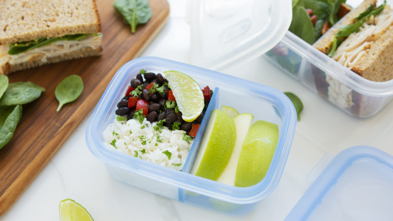 Silicone meal prep container