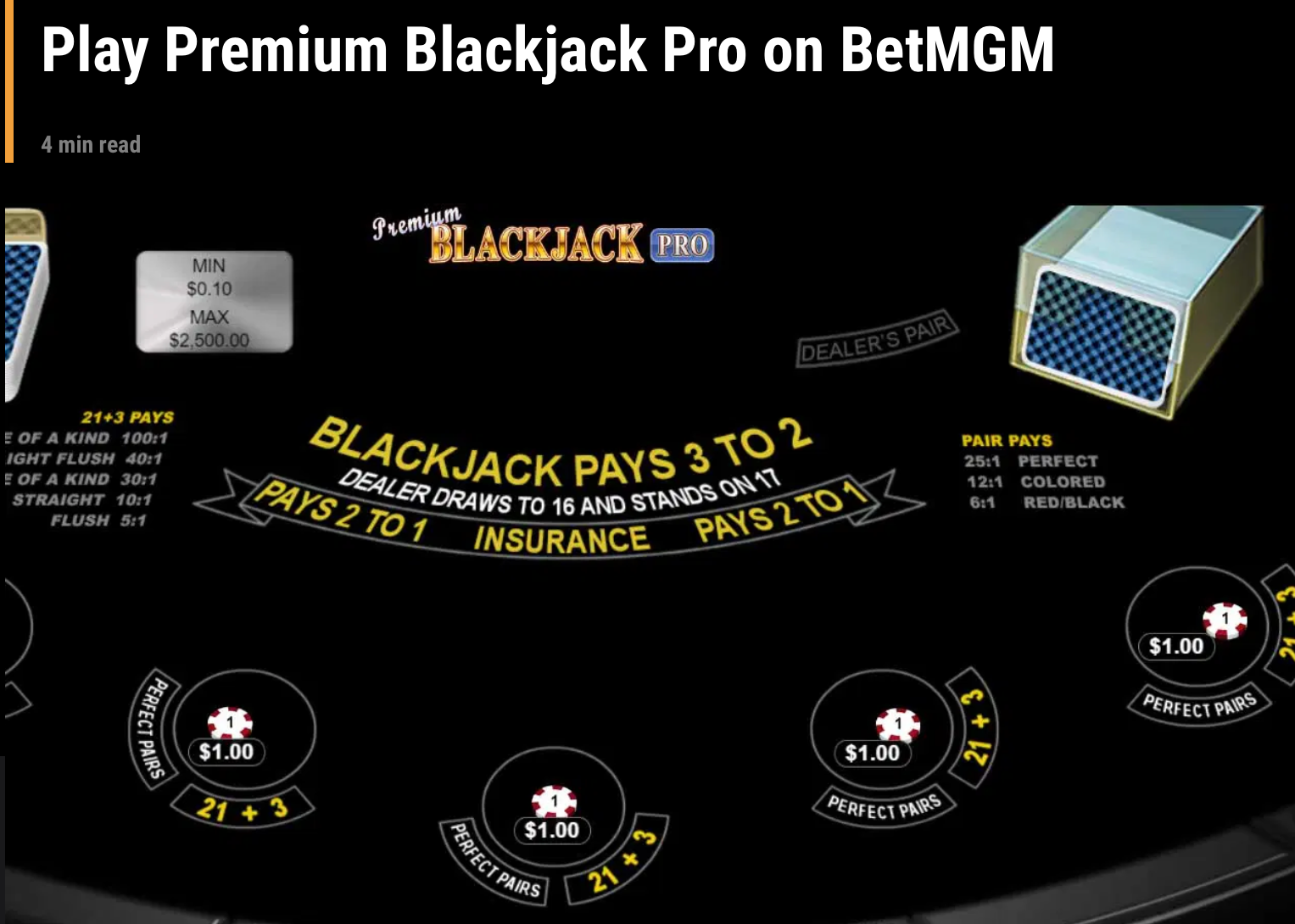 premium blackjack, online casino game