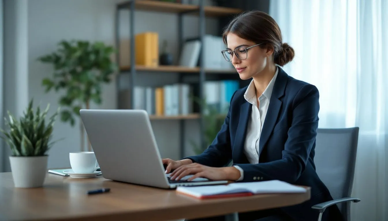 The image depicts a professional writer engaged in the writing process, surrounded by various writing resources such as books and notes. The scene emphasizes the importance of developing writing skills, utilizing writing tips, and practicing good writing techniques to improve one's own writing style.