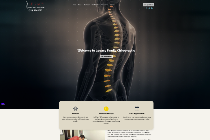 Chiropractic Website Design 3D Spine Simulator